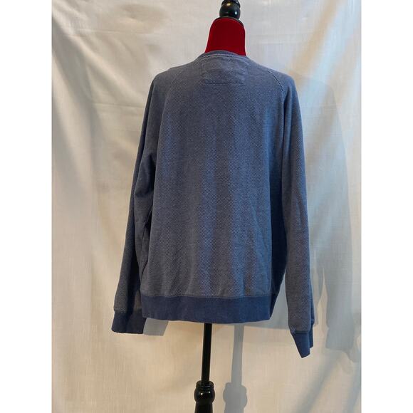 Charleston Threads sweatshirt large blue white soft fleece lined fun gently worn - Picture 2 of 11